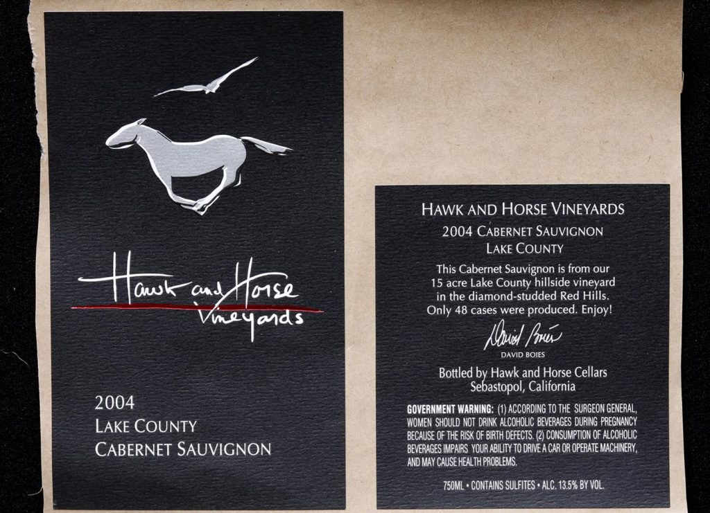 artwork by Harrison Goldberg - Hawk and Horse Vineyards