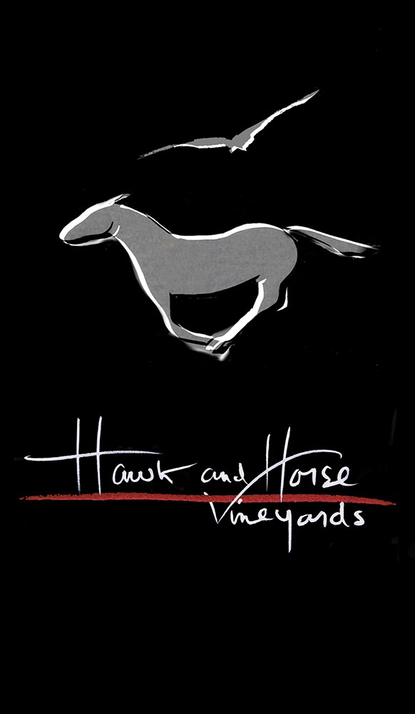 artwork by Harrison Goldberg - Hawk and Horse Vineyards