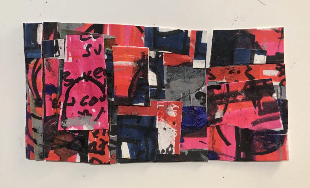 Free Speech - abstract collage with painting by Harrison Goldberg